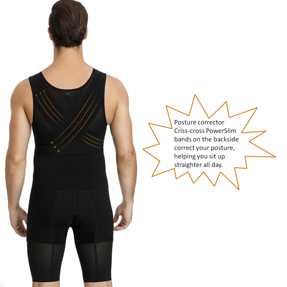 HEXIN мужской утягивающий корсет для тела на молнии и крючках жилет Утягивающее