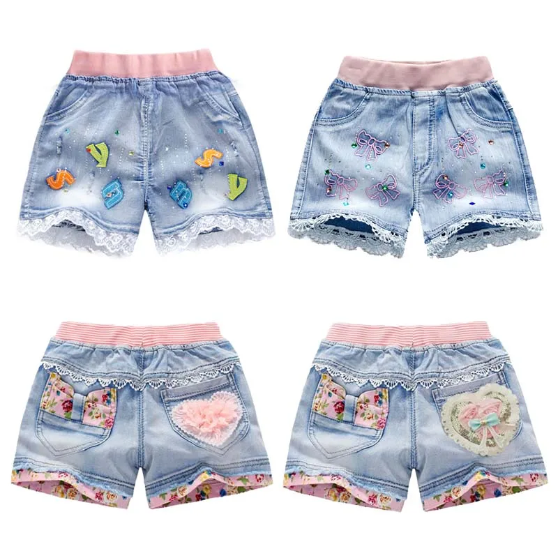 Летнее платье для маленьких девочек рваные джинсы с эффектом поношенности