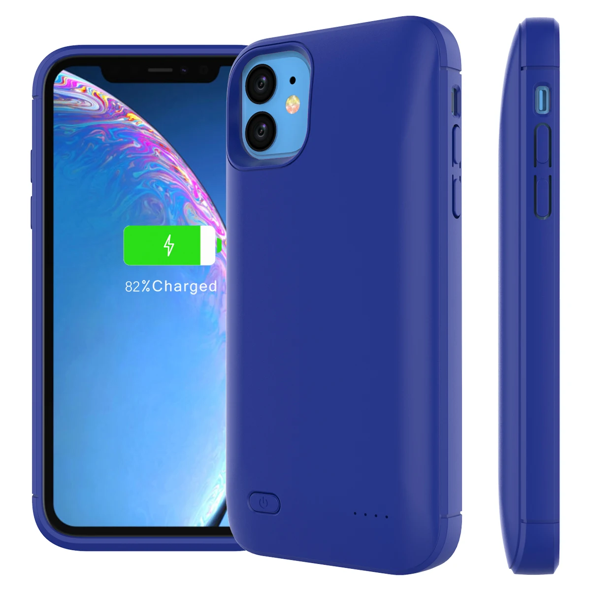 Для iPhone 11 Pro Чехол для зарядного устройства 4000 мАч Внешний аккумулятор для зарядки iPhone XS 6 6S 7 8 SE 5 5S чехол для аккумулятора - Цвет: Blue for 11 6.1