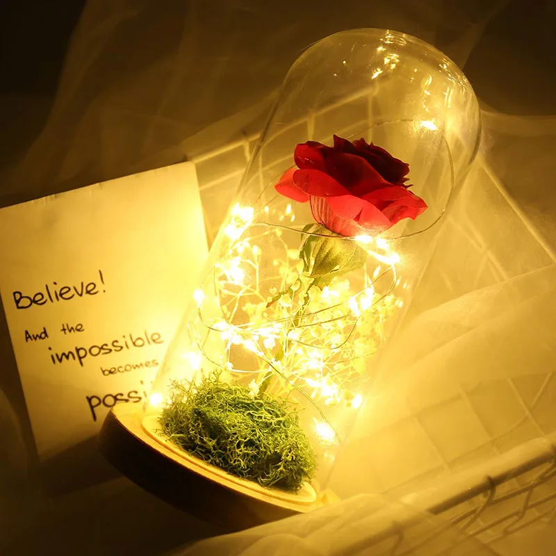 

Romantic LED Flower Night Motion Lamp Valentine's Rose Light Wedding Day Gift Hot Sale