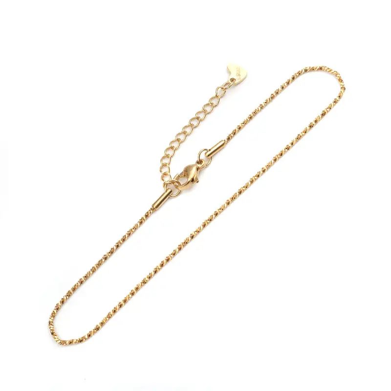 

1 Piece Simple Stainless Steel Anklet Gold Plated Summer Leg Chain Bracelets For Women's Barefoot Charms Fashion Jewelry Gift