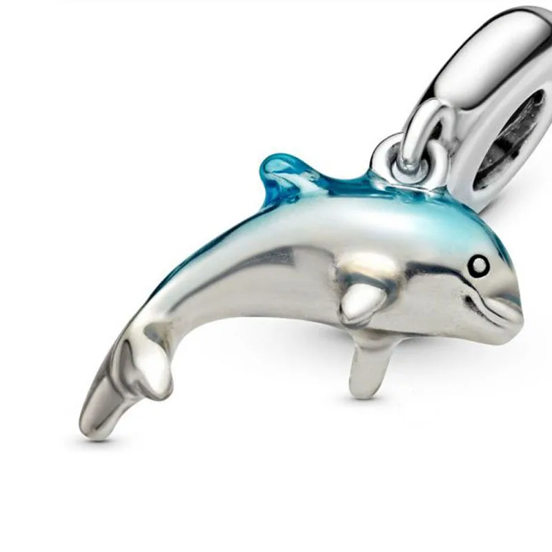 2020 New Fashion 925 Sterling Silver Shimmering Dolphin Dangle Charms Beads fit Original Pandora Bracelets Women DIY Jewelry | Украшения и