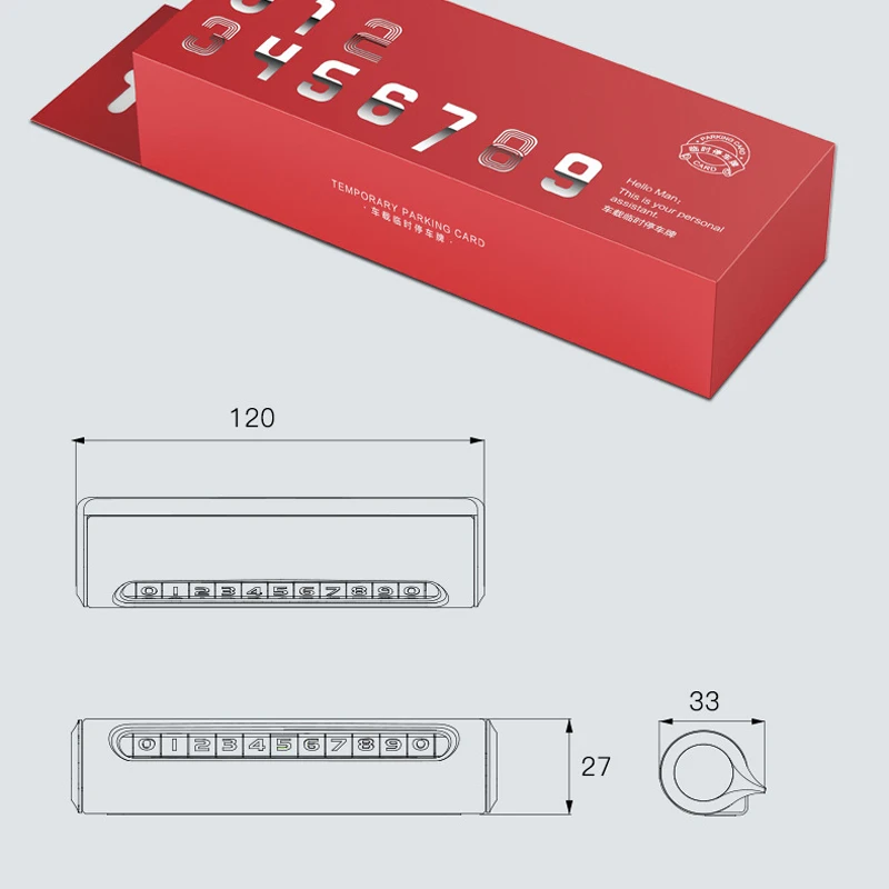 Металлическая Автомобильная Временная парковочная карта поворотный номер