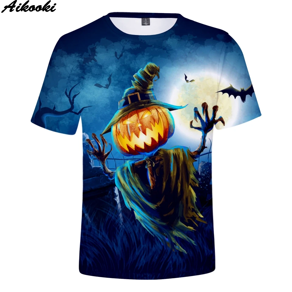 

Classic Creative Halloween T-shirts Summer Short Sleeve O-Neck T Shirts 3D Printed Boys/Girls Youthful Trendy Leisure Tees Tops