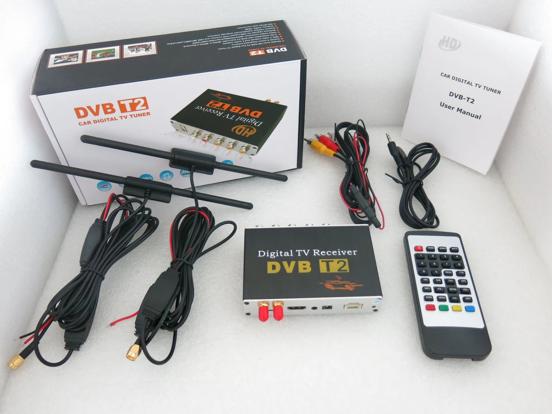 Автомобильная цифровая ТВ-приставка 2 антенны сигнал DVB-T авто мобильный телефон
