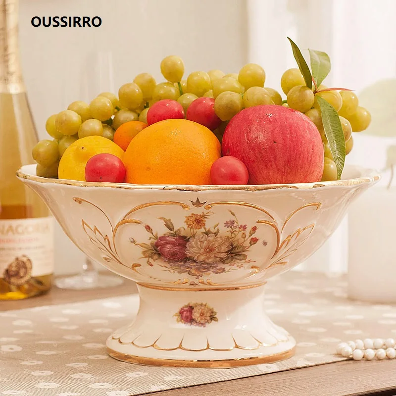 OUSSIRRO Роскошная керамическая Фруктовая тарелка в Европейском стиле украшение для