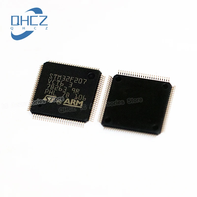 STM32F207VCT6 32-bit MCU, 150DMIPs  1 MB Flash/128+4KB RAM USB OTG HS/FS Ethernet 17 TIMs, 3 ADCs, 15 comm. interfaces & camera