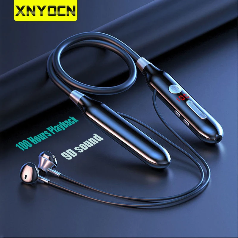 

Xnyocn Wireless Headset 100 Hours Bluetooth In Ear Magnetic Neckband Sports Running Earphone Earplug Waterproof Noise Canceling