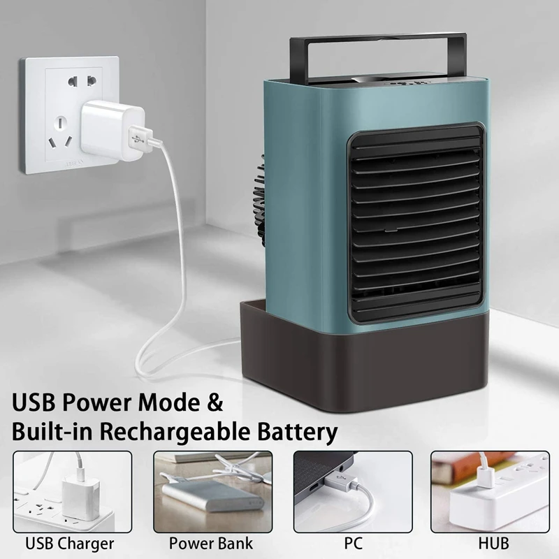 

Portable Air Conditioner,Mini Air Cooler Fan, Air Circulator Humidifier Misting Fan with 3 Speeds for Home Office