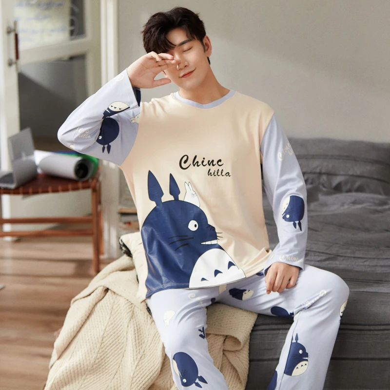 Новинка 100% осенне-зимние пижамные комплекты из 2021 хлопка с милым мультяшным