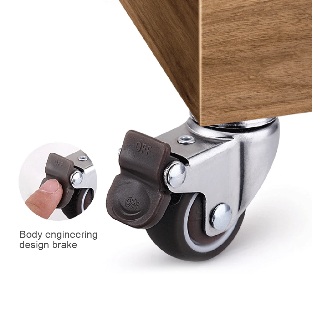 2 шт. дюймов тихий колеса Тормоз для йоги TPE ультра Мебельные ролики тормоза шкаф