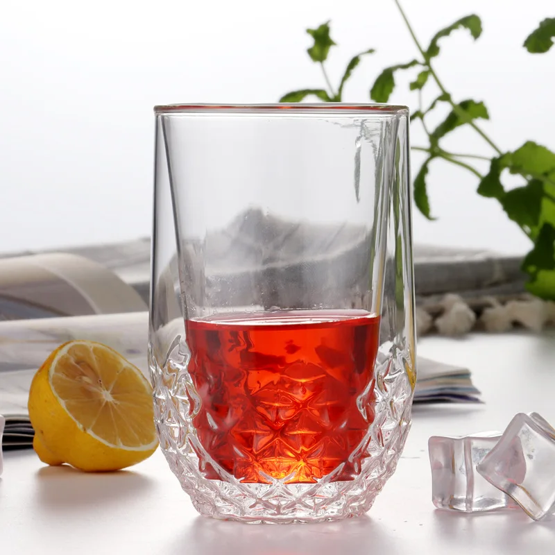 Летняя двойная пивная стеклянная прозрачная алмазная кружка для вечевечерние