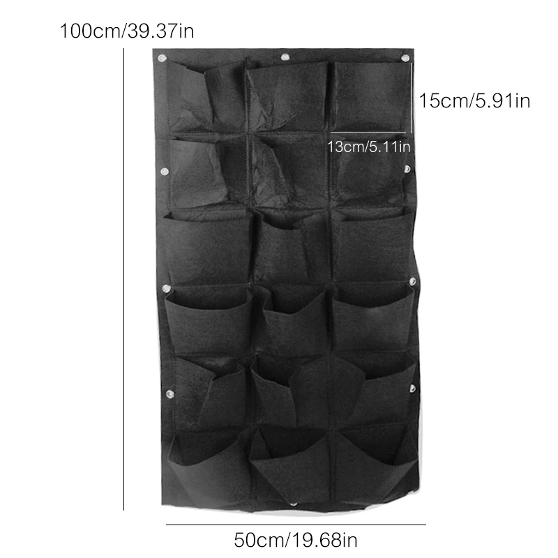 18 карманов Вертикальные садовые настенные цветочные горшки подвесные для