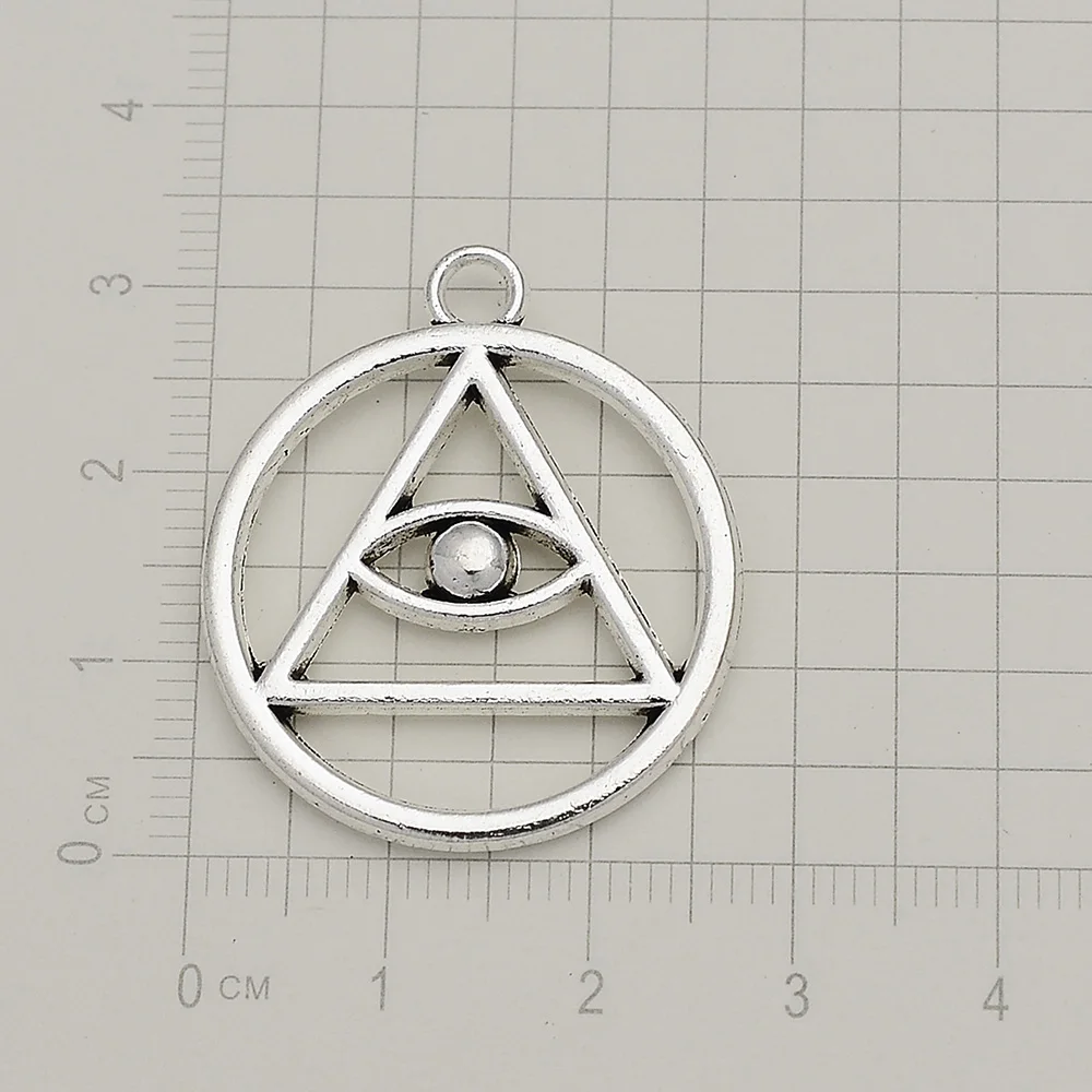 8pcs/Lots 28x32mm Antique Silver Plated Eye Horus Egyptian Triangle Charms Hollow Pendants For Diy Fashion Jewellery Finding - купить по
