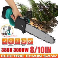 10 inch 388v mini electric chain saw with battery woodworking pruning one handed garden tool rechargeable spliting chainsaw