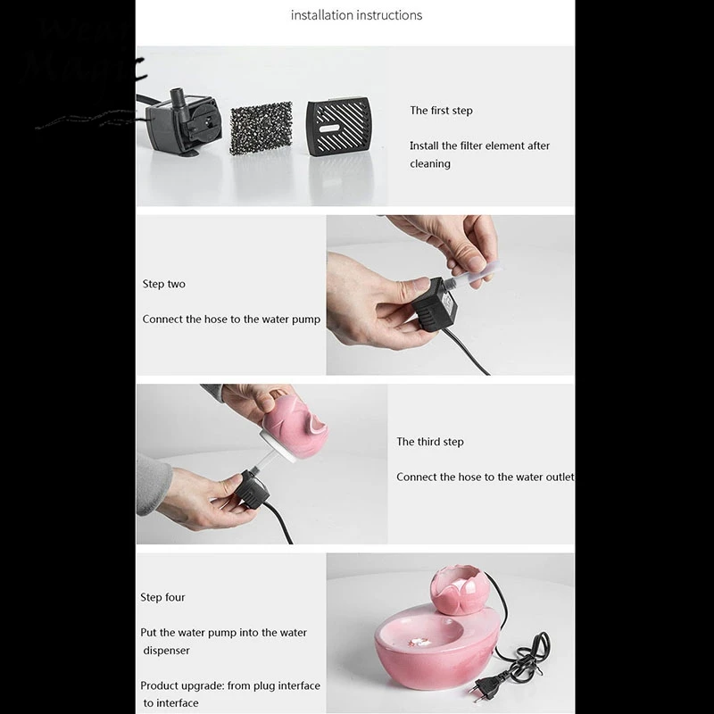 

For Cats Automatically Circulating Water Of Water Dispenser Water Flow Artifact Pet Supplies Living Water Drinking Bowl Bowl Tub