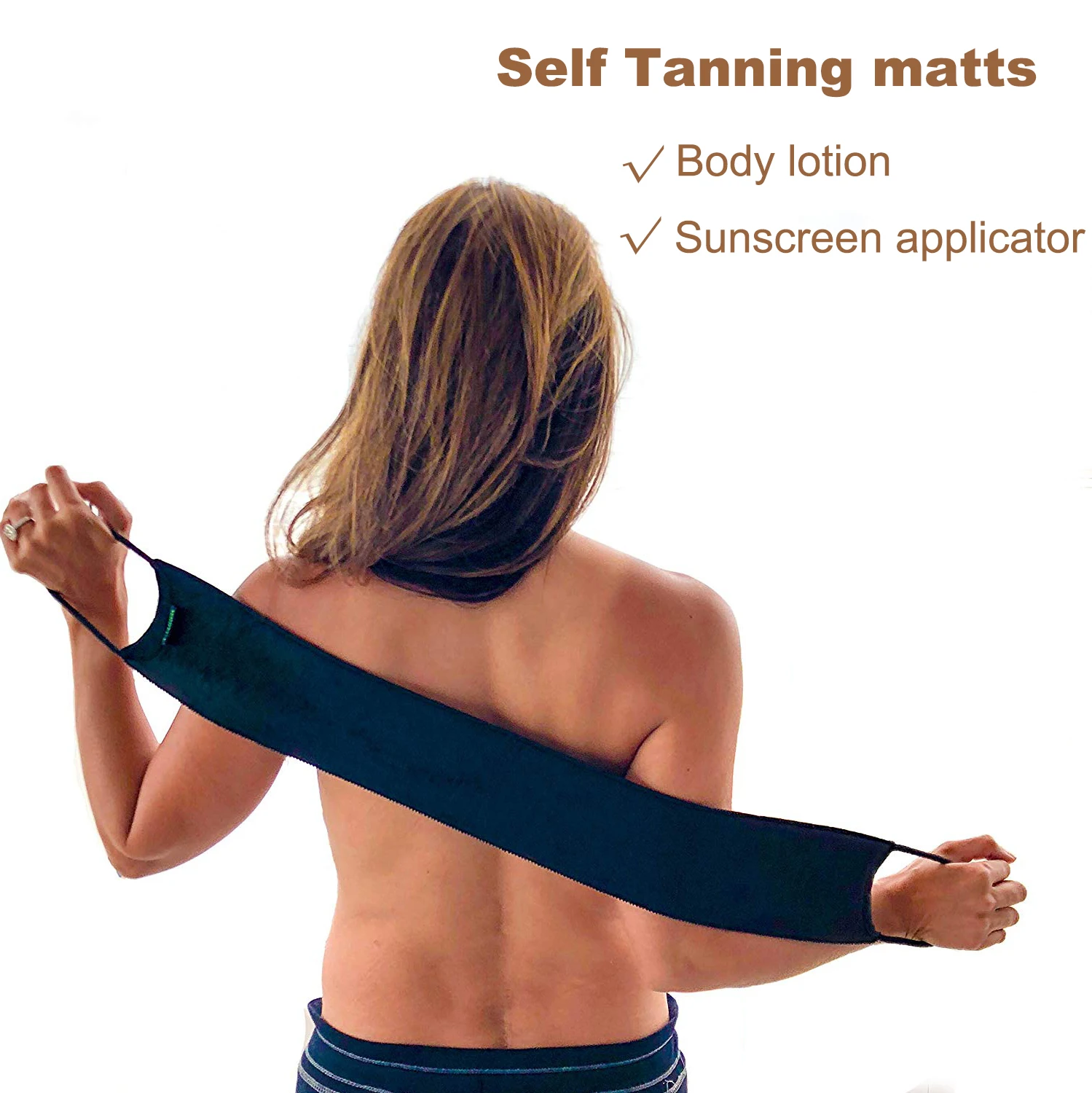 

Self Tanning Mitts Back Applicator Matt Perfect for Tanning Lotions, Creams & Mousses-holds Just Enough Product To Apply Evenly