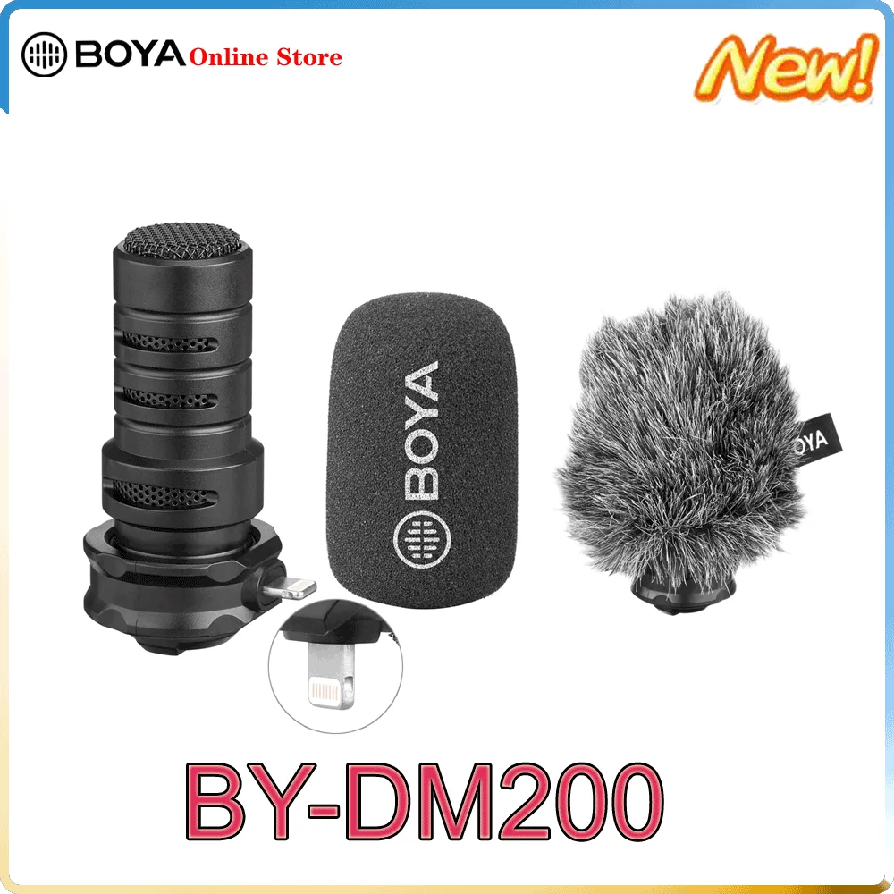 

BOYA BY-DM200 Microphone Digital Stereo Condenser Shotgun Smartphone for iPhone iPad Microphone Gaming Studio Audio Gamer