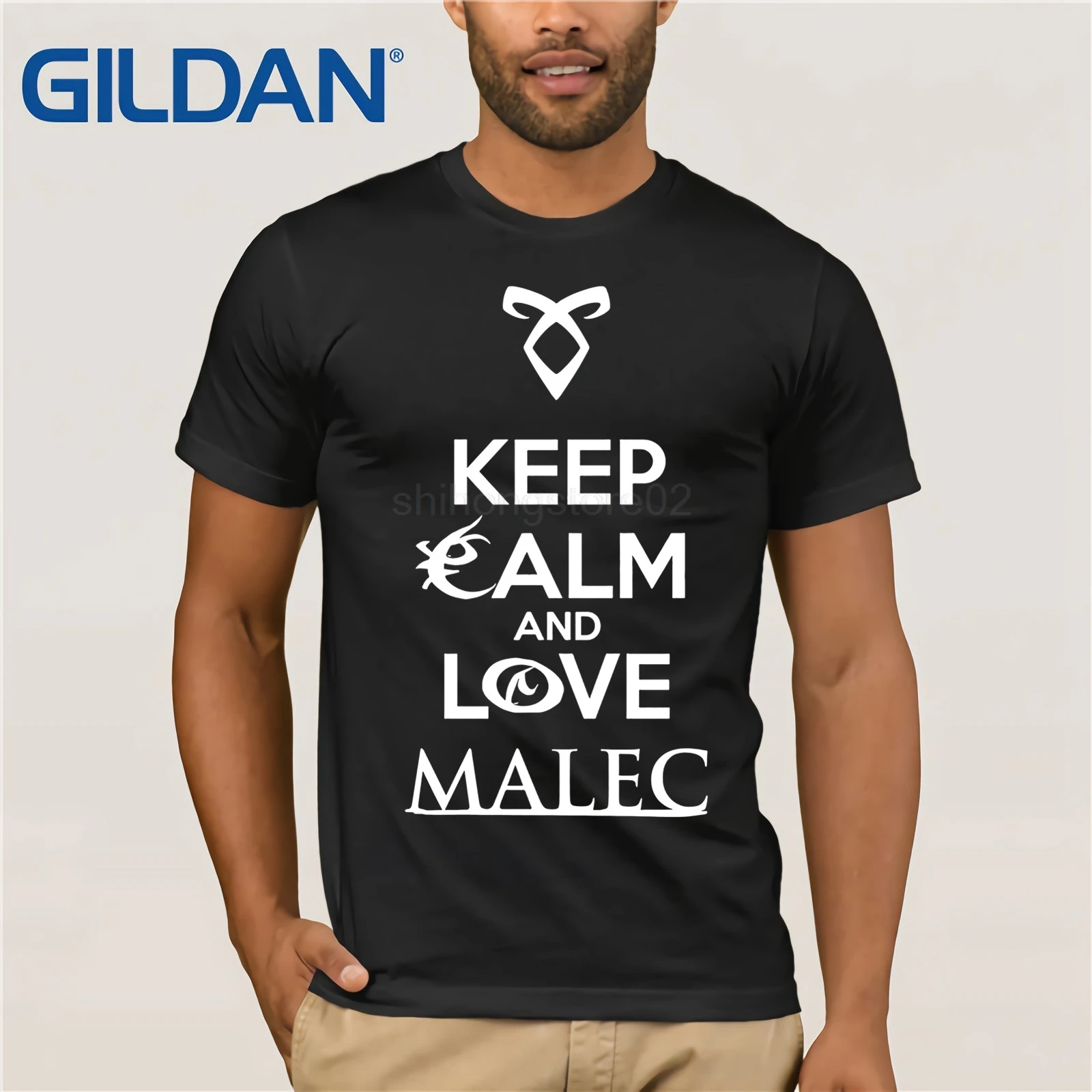 Shadowhunters The mortal instruments Keep calm and love malec Magnus Bane Alec Lightwood футболка в подарок|Мужские