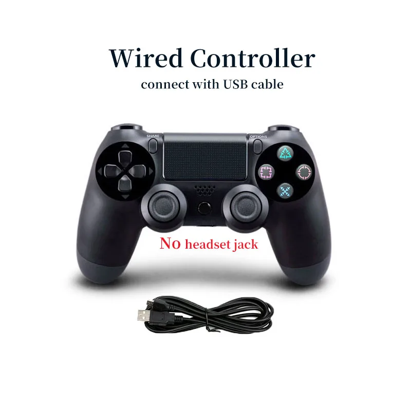 BLACK TYPE 1 USB проводной контроллер для PS4 Геймпад для Play Station 4 контроллер для Dualshock 4 геймпад для PS4 консоли с двойной вибрацией - Цвет: BLACK TYPE 1
