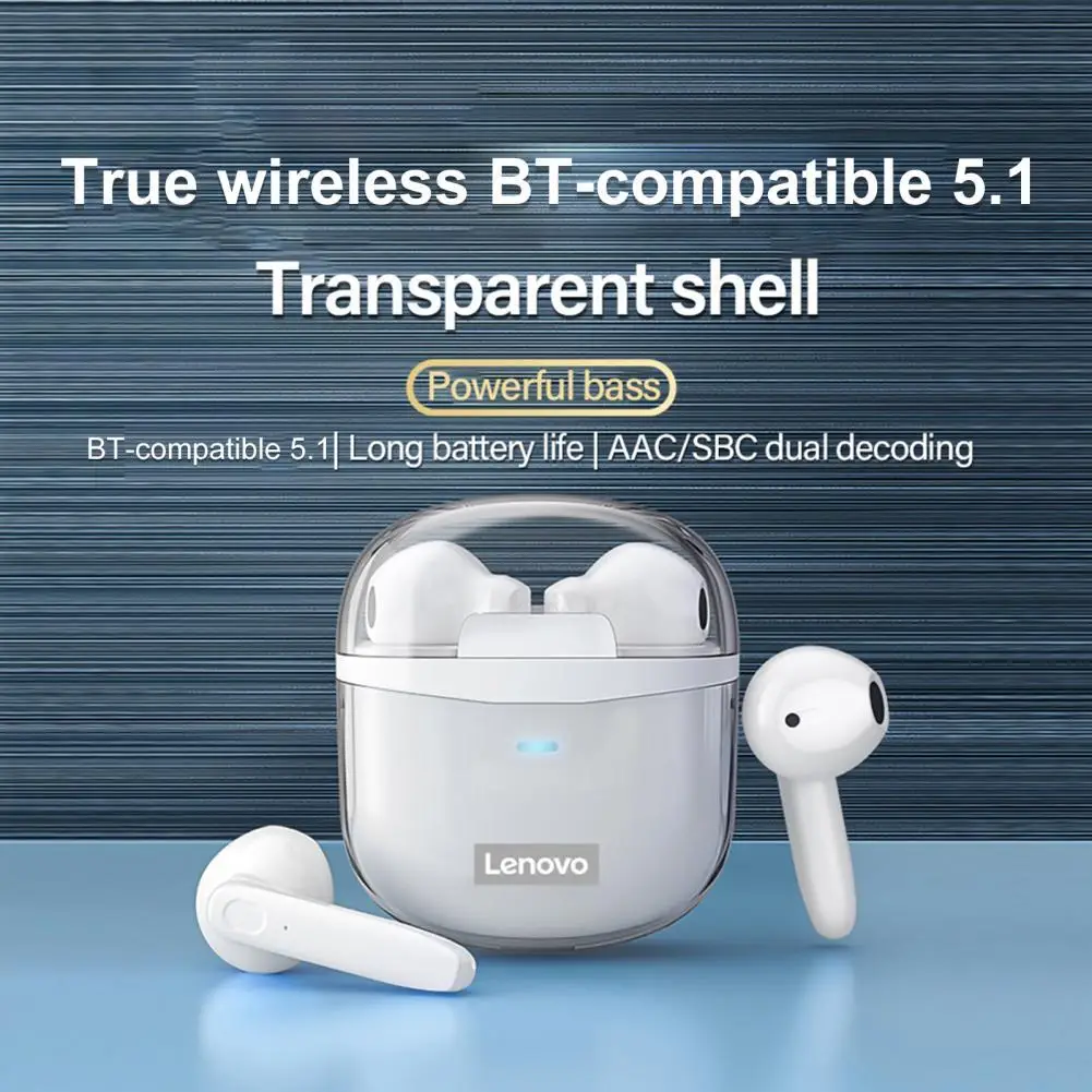 

1 Pair Lenovo XT96 Wireless Earphone Stereo HiFi Sound Long Standby Time Touch Control Bluetooth-compatible 5.1 Earbud for Music