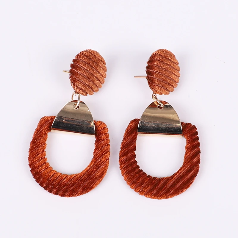 Серьги для женщин плюшевая подвеска в богемном стиле Корейская красная