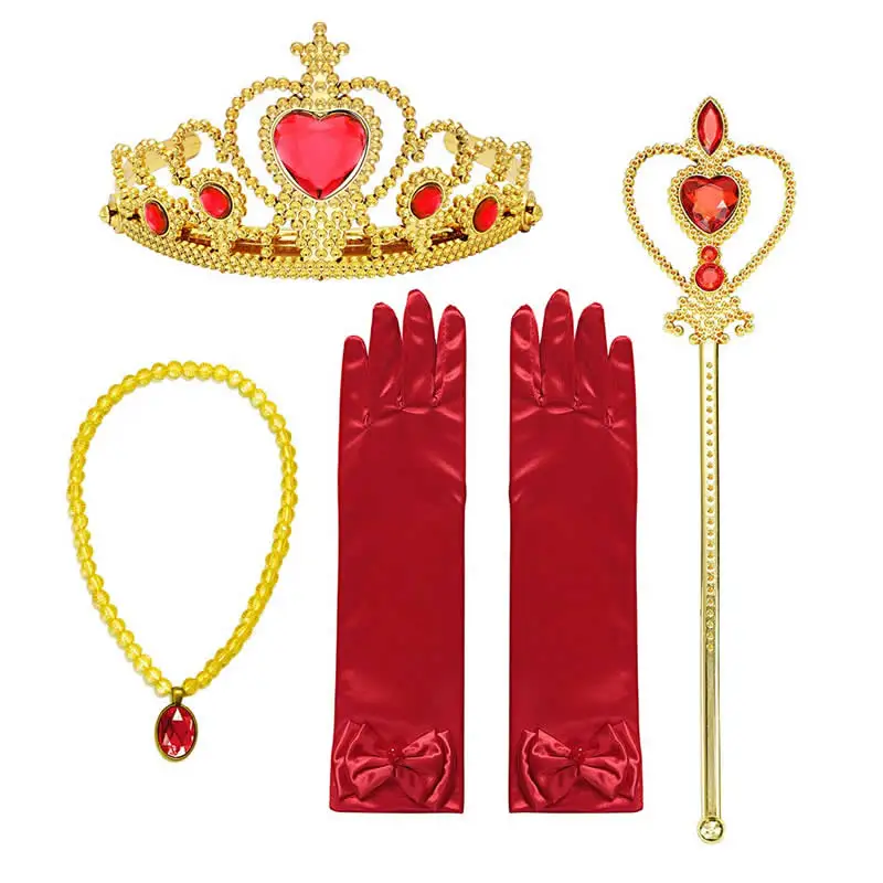 Платье принцессы Анна и Эльза комплект аксессуаров для костюма перчатки девочек