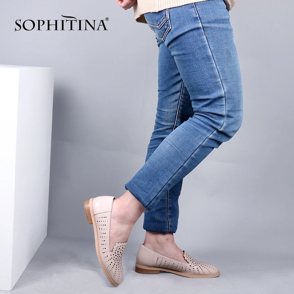 SOPHITINA/Новинка Женские туфли лодочки с круглым носком на квадратном каблуке