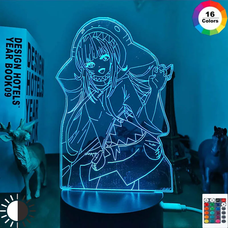 

Genshin Impact Child Night Light Led Color Changing Usb Battery Powered Usb Lamp Gawr Gura Game Room Decor Unique Gift for Gamer