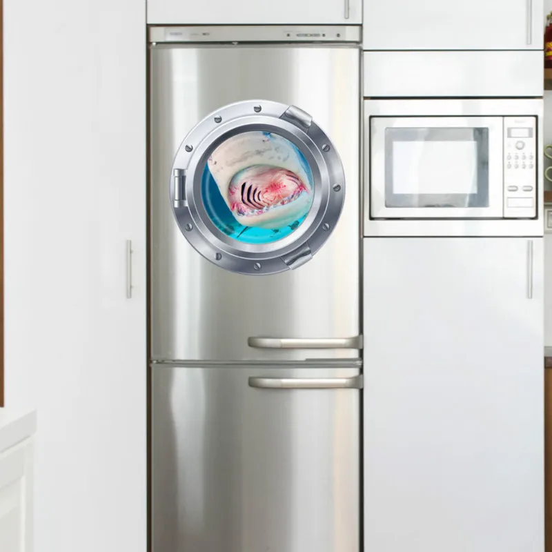 3D подводная лодка подводный мир наклейки на окна Холодильник Дверь стиральная