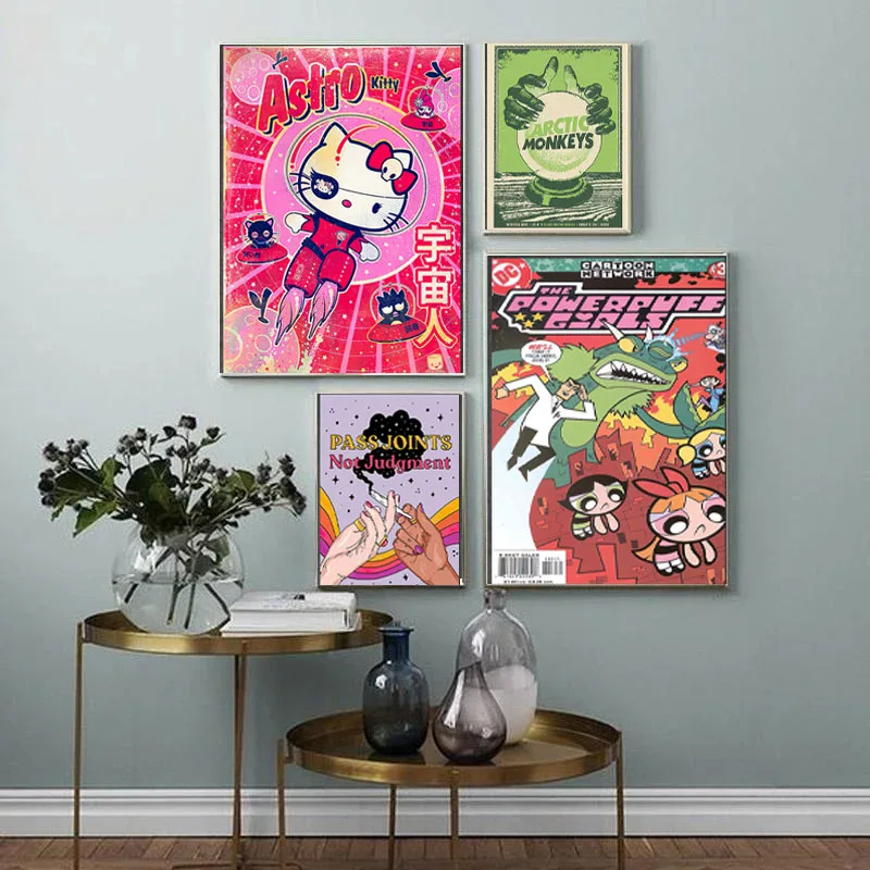 Винтажный постер Y2K с арктическими обезьянами музыкальный альбом звезда холст