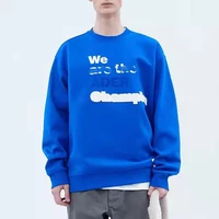 2021 autumn and winter new blue big letters we slogan round neck sweatshirt casual couple men and women