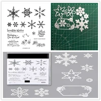 snowflake metal cutting dies and stamp for scrapbooking paper card embossed photo album craft template clear stamps and dies