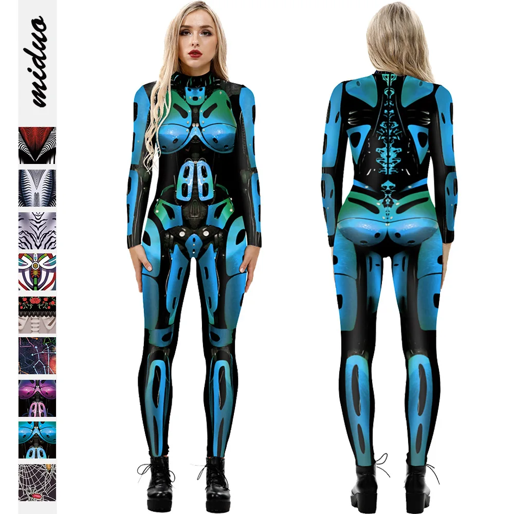 

New Printing Zentai Full Bodysuit Unisex Spandex Stretch Adult Costume Halloween Cosplay Costumes 3D Style Jumpsuit Women