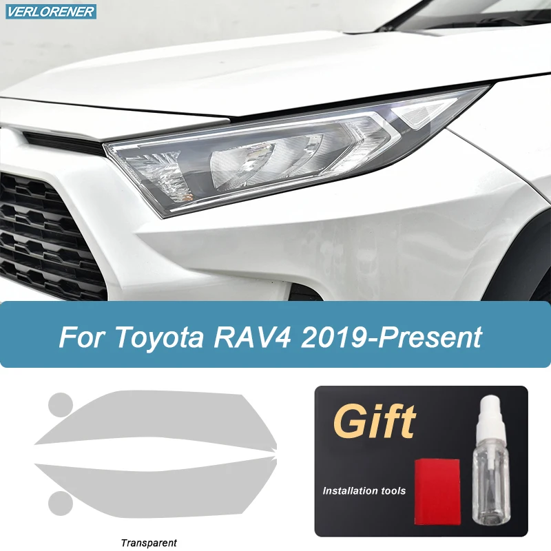 

2 шт. Защитная пленка для автомобильных фар дымчатый черный Оттенок Виниловая прозрачная ТПУ-Наклейка для Toyota RAV4 XA40 XA50 2016-подарок