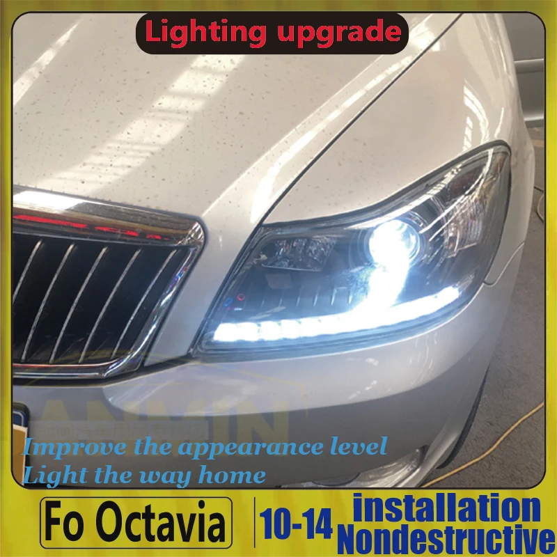 Светодиодный налобный фонарь для Skoda Octavia 2010 2011 2012 светодиодный | Автомобили и