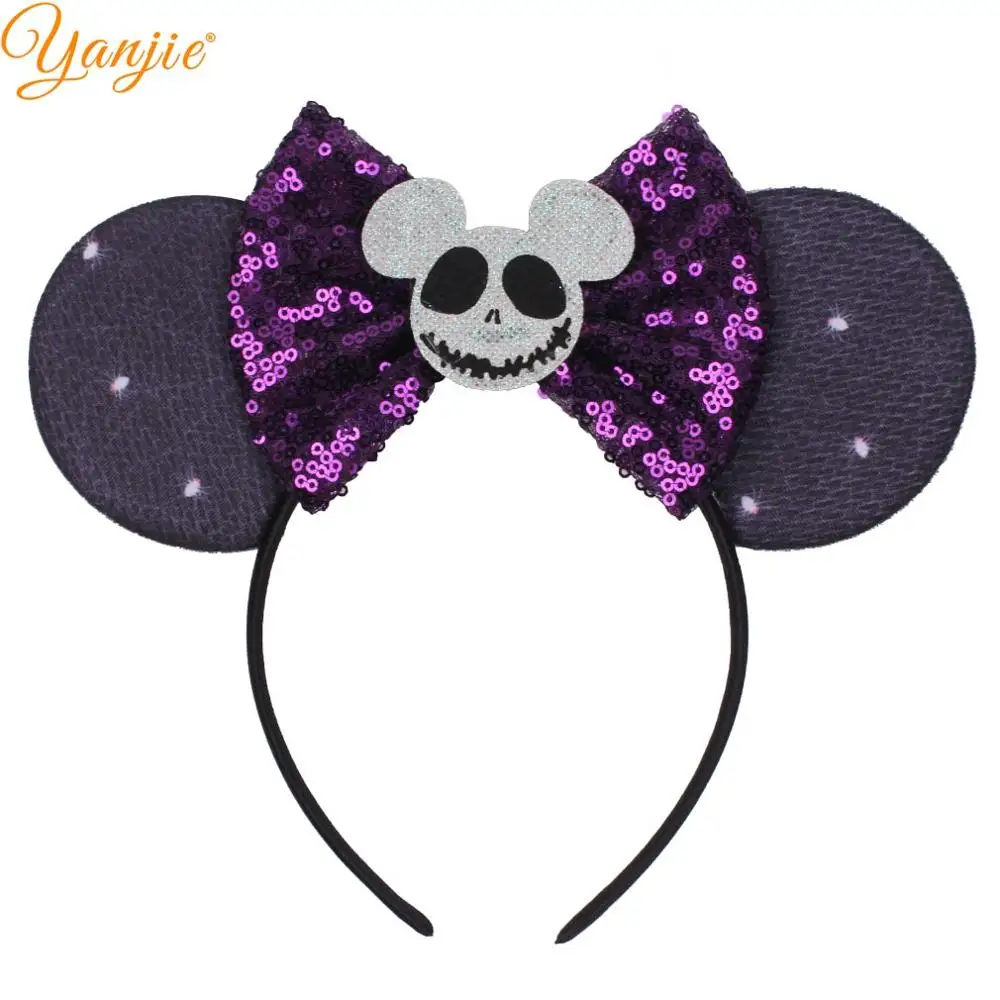 Повязка на голову с мышиными ушками 3 дюйма оптовая продажа блестящие аксессуары