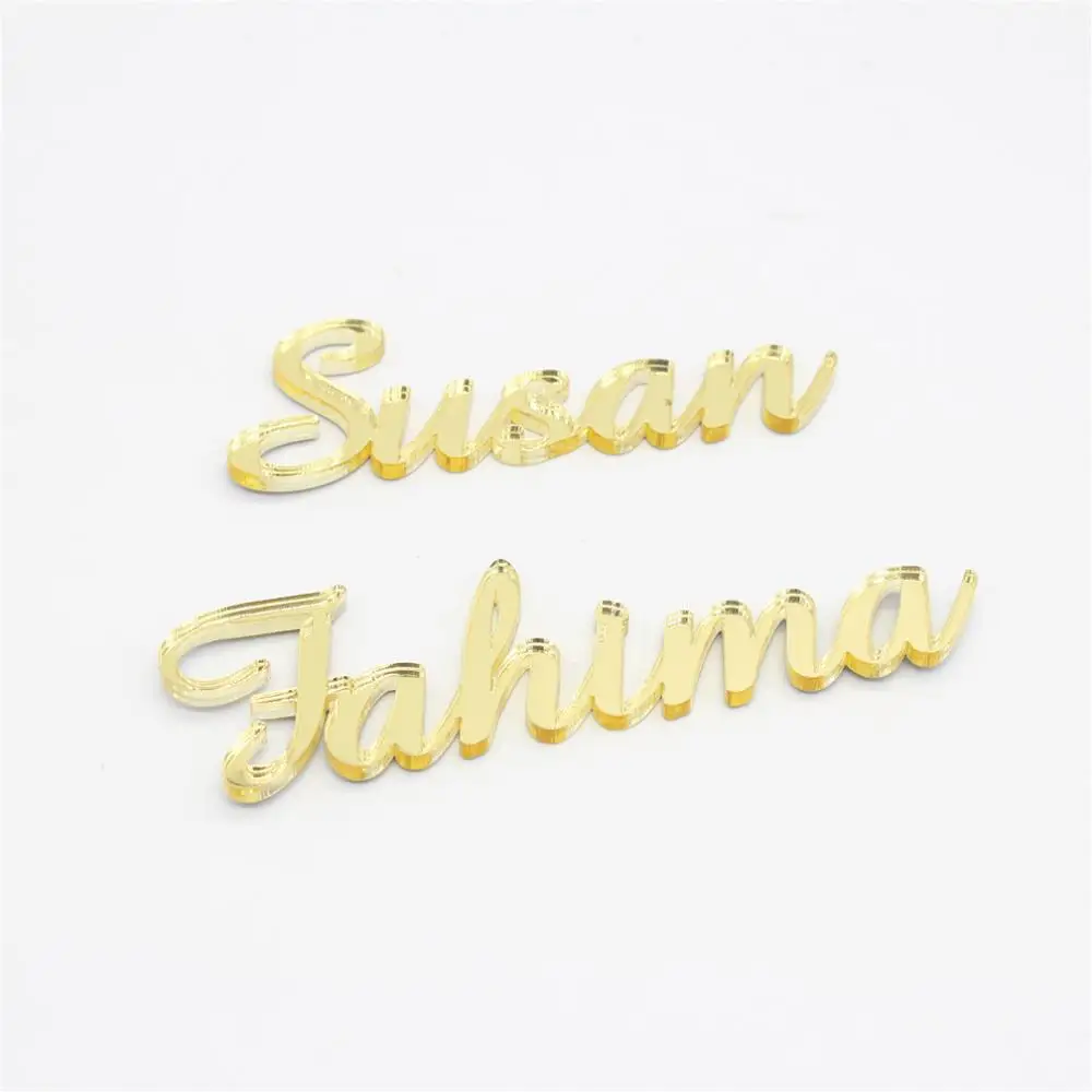 Персонализированная лазерная резка имени и гостя Серебряное/Золотое зеркало