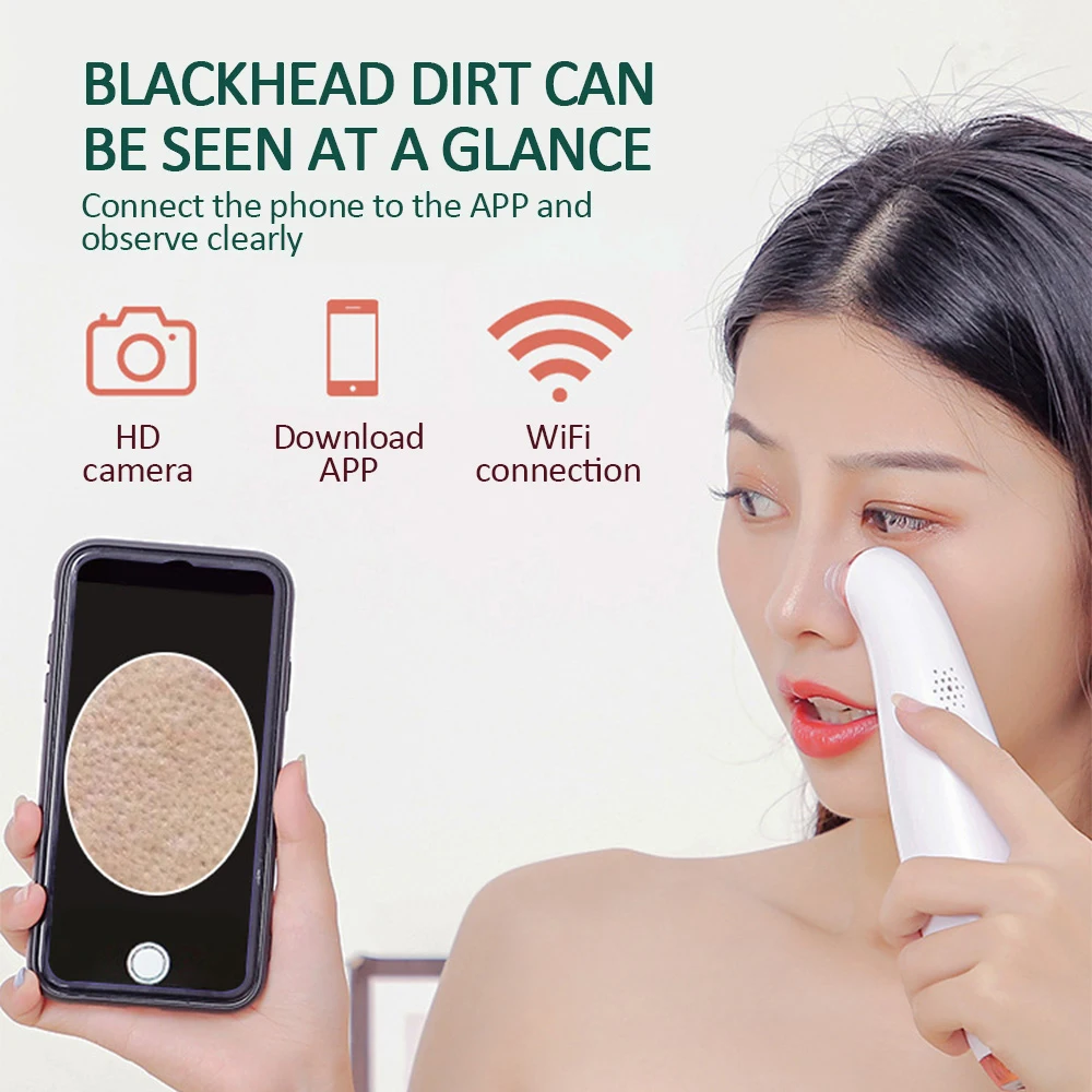 

New Arrivals Visual HD Vacuum Blackhead Removal Suction WIFI Visible Blackhead Remover With Camera
