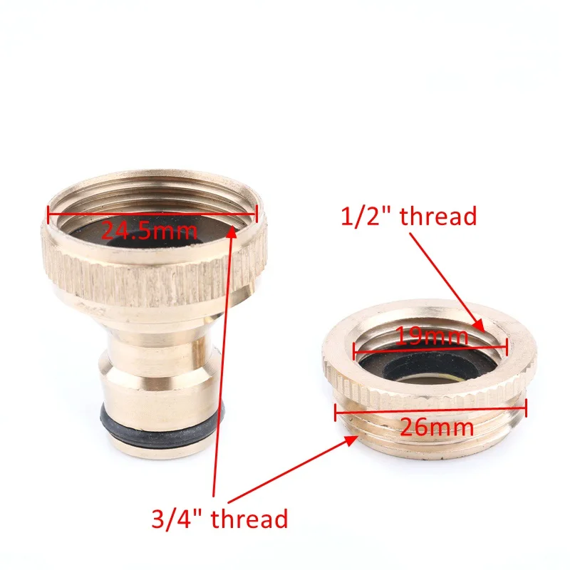 2 шт. Алюминий 1/2 &quotдо 3/4&quot резьба Быстрый разъем Сад водяной пистолет суставов