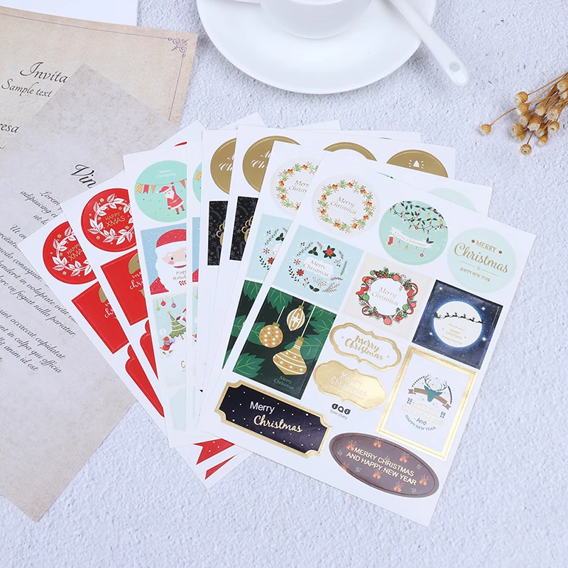 2 шт. рождественские наклейки этикетки клеящиеся подарочные для обертывания