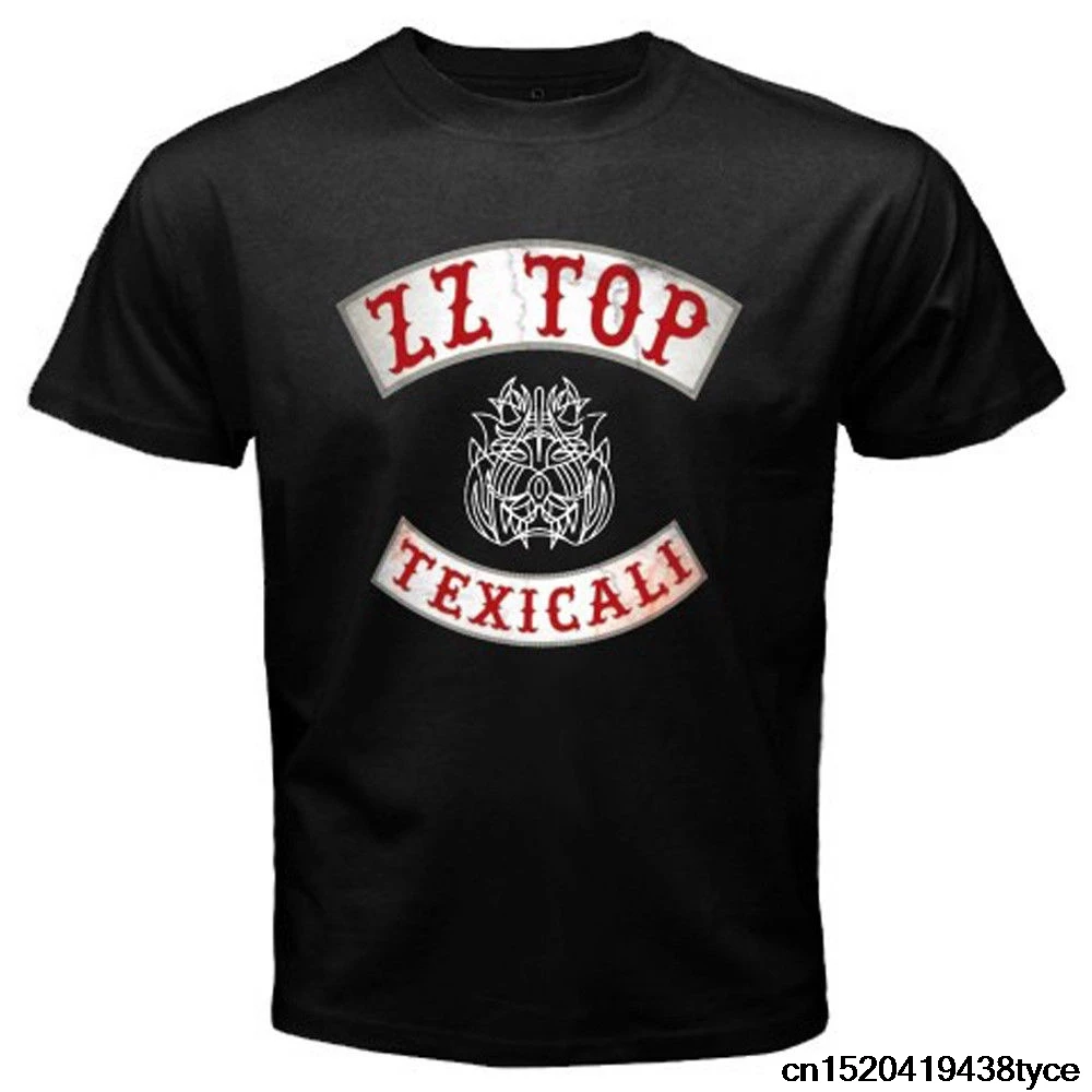 Мужские футболки Короткие новые Zz Top Texicali Band Логотип Мужская футболка|Мужские