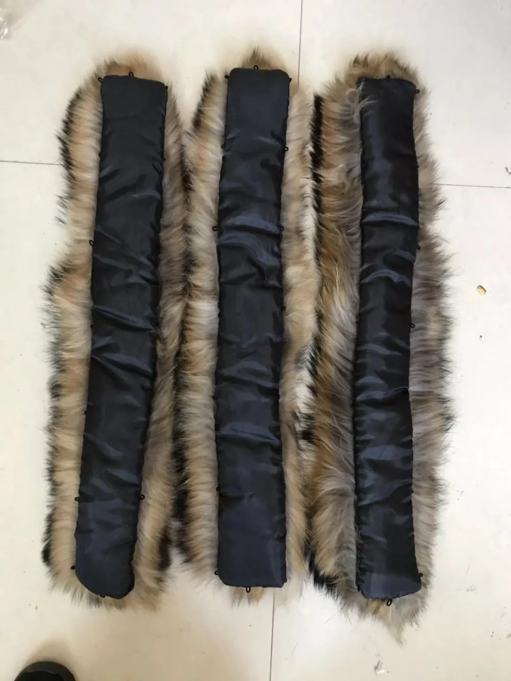 Real Fur Collar For Parkas Coats luxury Warm Natural Raccoon Scarf Women Large Fur Scarves Male Down jacket fur hat 75 70cm