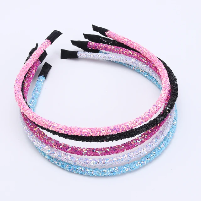 3 Piece New Girls Glitter Hair Accessories Kids Soft Hair Bands Fashion Headbands Children Party Hairbands 4