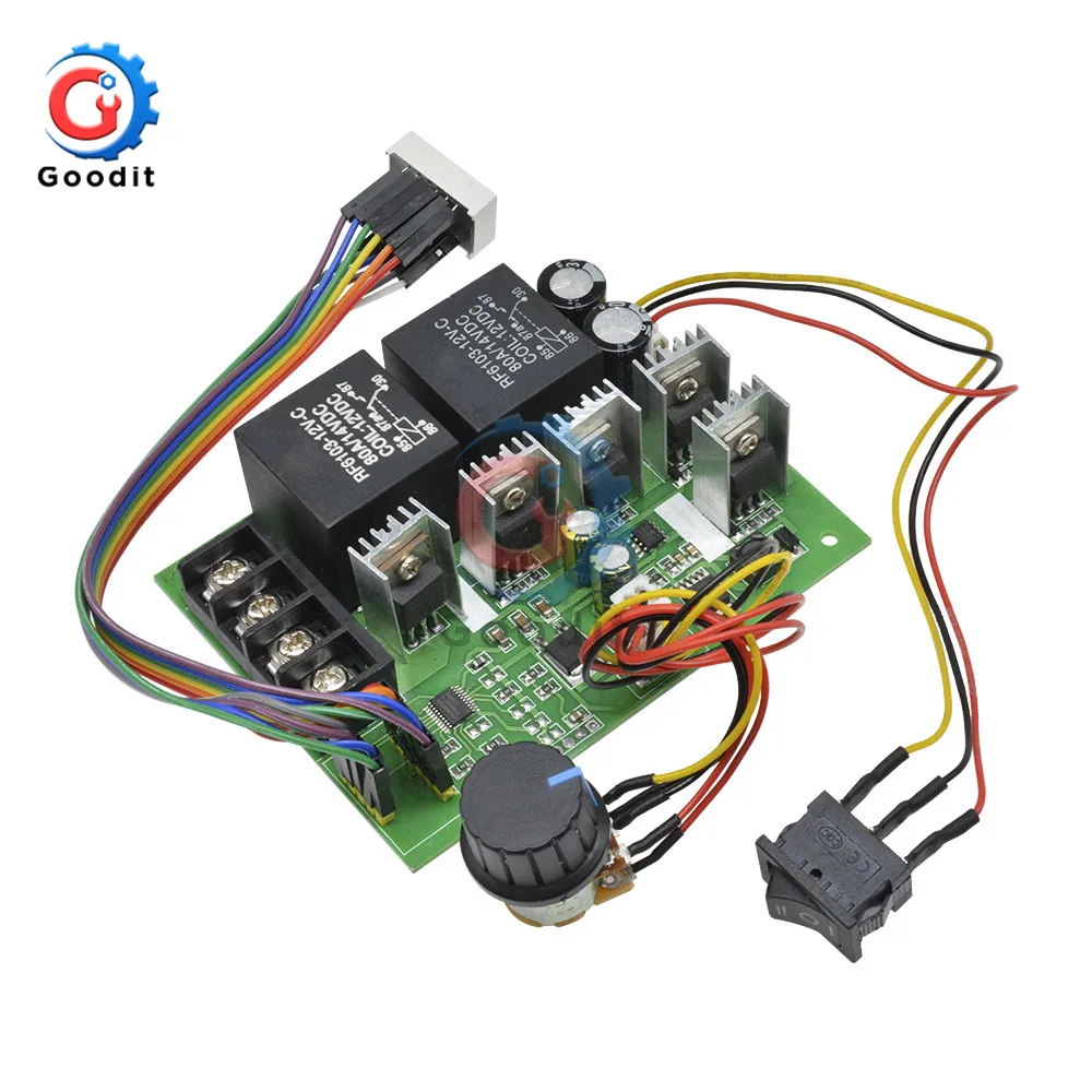DC10-55V PWM DC контроллер скорости двигателя Цифровой дисплей 0~ Регулируемый модуль привода вход Макс 60A 12 В 24 в 36 в 48 в мотор скорости