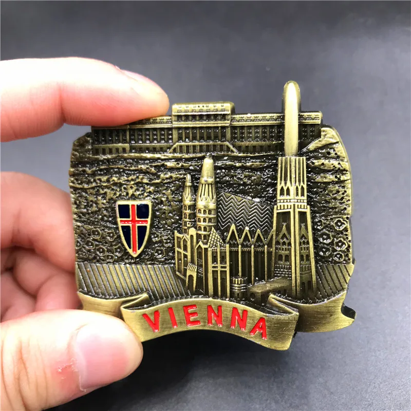 

Metal 3D stereo refrigerator magnet America Egypt Fama Austria Spain Dubai Russia Shanghai Macao Home Decor Fridge Magnets