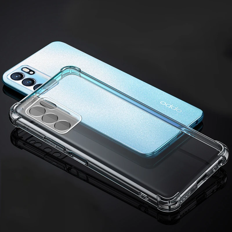 Original Camera Protective Clear Phone Case for OPPO Reno 6 Pro Plus Reno6 6pro 6Z Reno6Z 5G Shockproof Silicone Cover Funda Bag
