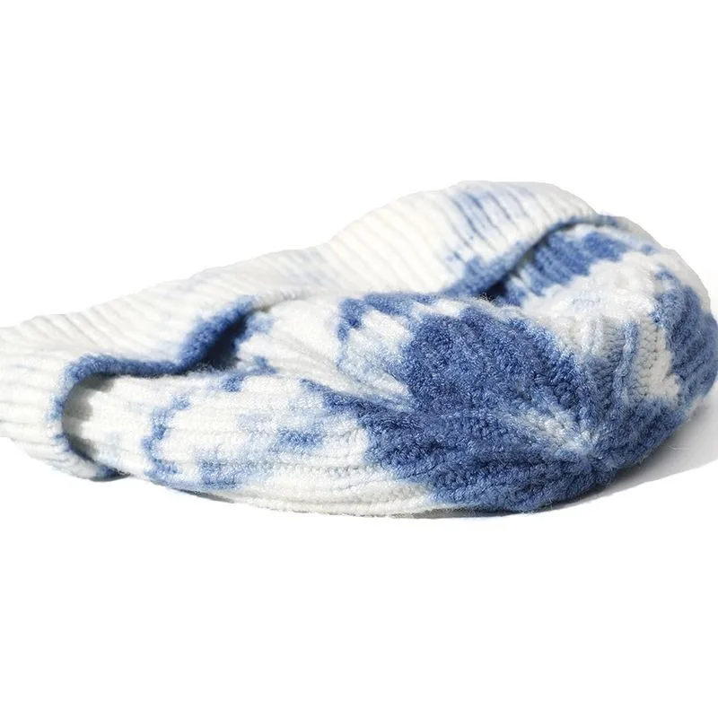 

autumn New Beanie Women 2020 Winter Hats Beanies For ladies blue tie dyed Bonnets Men Hip Hop Cap Short Hat Knitted Skullcap