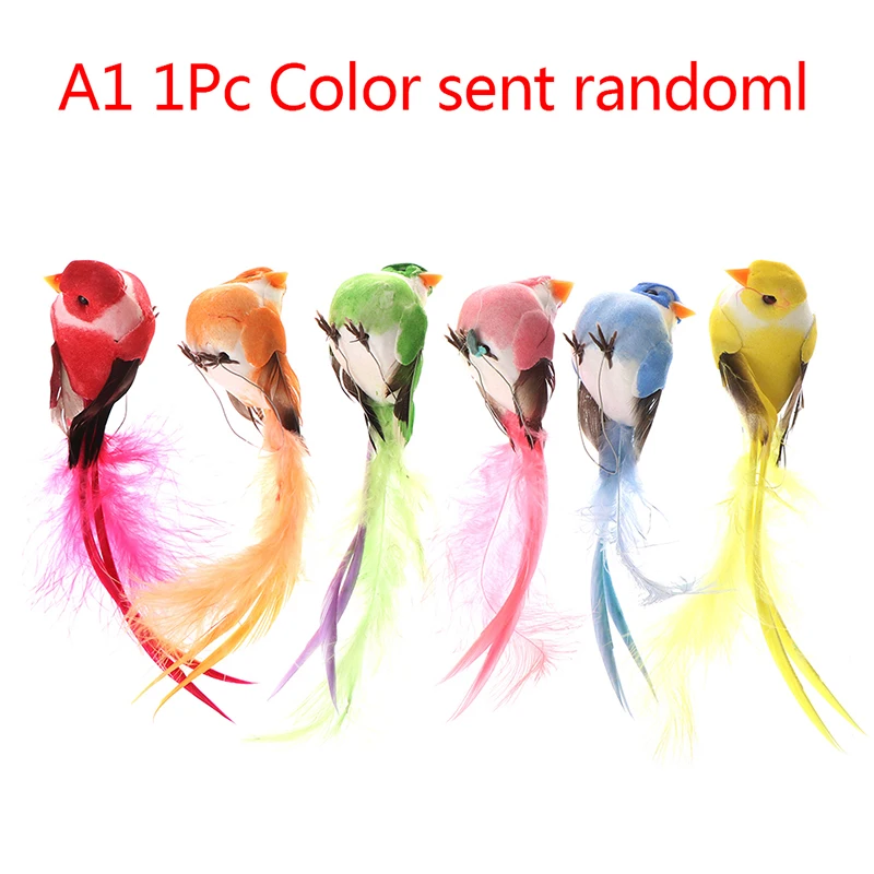 Много видов искусственных птиц искусственные пенопластовые перья Мини Птица