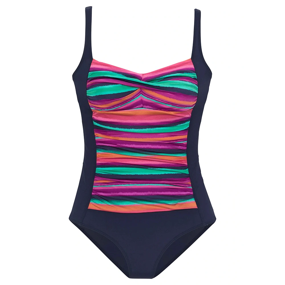 

2021 One Piece Plus Size Swimsuit Women Striped Slimming Swimwear Sexy Classic Swimming Suit Momokini Summer Beach Bathing Suit